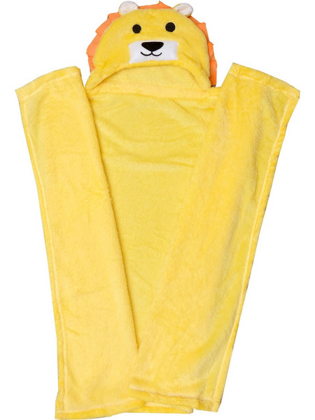 Viopros Baby 86 Κουβέρτα Αγκαλιάς Fleece με Κουκούλα 76x100 Κίτρινη