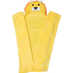 Viopros Baby 86 Κουβέρτα Αγκαλιάς Fleece με Κουκούλα 76x100 Κίτρινη