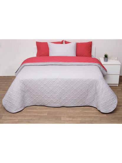 Viopros Κουβερτώριο Δίχρωμο Υπέρδιπλο 220x240 5100 Κόκκινο/Γκρι
