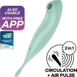 Satisfyer Twirling Pro Air Pulse Vibrator Κλειτοριδικός Δονητής για Ζευγάρια με App Control Πράσινος