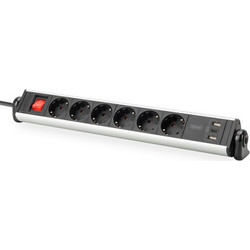 Digitus Πολύπριζο 6 Θέσεων με 2 USB-A, 1 USB-C και Καλώδιο 1.5m
