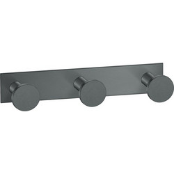 Sanco Bath Robe Hook & Door Stop Τριπλό Άγκιστρο Ανθρακί ανάγλυφο 00683-Μ118