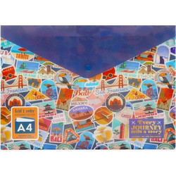 Φάκελος με Κουμπί - Travel Stickers (Α4) - Legami