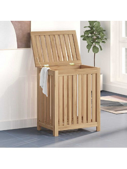 vidaXL Καλάθι Άπλυτων 50x35x60 εκ. από Μασίφ Ξύλο Teak
