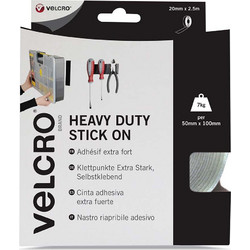 HEVY DUTY TAPE 50MMX2,5M WHITE VELCRO (60246062)