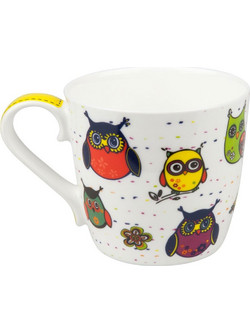 Κούπα Owls Colourful Animals 1120571400 450ml Multi-White Konitz Πορσελάνη