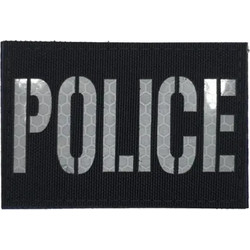 POLICE - Ανακλαστικό Πολυεστερικό Σήμα (7,5 x 5 εκ.) - Χρώμα: Μαύρο