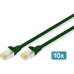 Digitus S/FTP Cat.6a Καλώδιο Δικτύου Ethernet 0.5m Green 10τμχ DK-1644-A-005-G-10