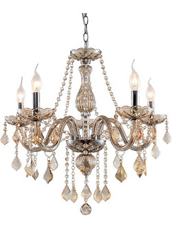 Artekko Chandelier Luna Πολυέλαιος 5φωτος Σαμπανιζέ Κρύσταλλο (60x60x60)cm