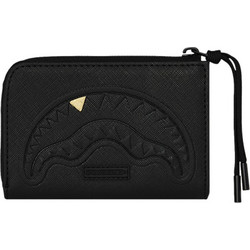 SPRAYGROUND BLACKED OUT EMBOSSED GOLD TOOTH WALLET