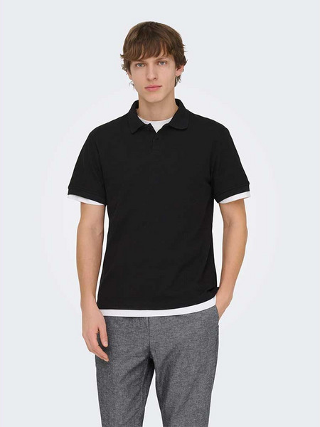 ONLY & SONS ONSBEN REG SS POLO SHIRT NOOS BLACK