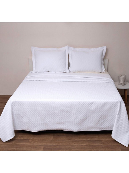 Κουβέρτα Polycotton Ημίδιπλη 170x260 Δήλος Λευκό