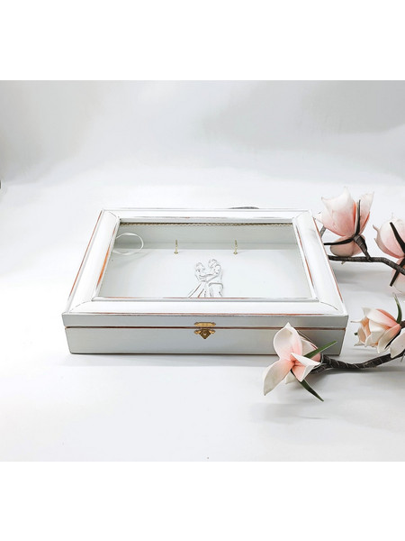 Στεφανοθήκη Ξύλινη 33x26,5εκ - Ζευγάρι - Shabby White