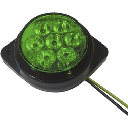 GloboStar(R) 115413 Πλευρικά Φώτα Όγκου Φορτηγών FLAT BULLET LED 7 SMD DC 24V Αδιάβροχο IP66 Πράσινο