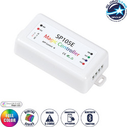 GLOBOSTAR(R) 70039 MATRIX Pixel Addressable RGB/RGBW Controller DC 5-24V IP20 - Bluetooth 4.0 + SPI/TTL + 2048 IC - M8.5xΠ4.5xΥ2.2cm