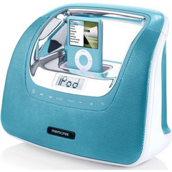 MEMOREX PORTRADIO MINIMOVE TEAL IPOD/IPHONE/MP3