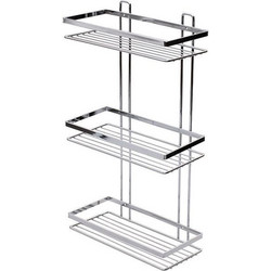 ESTIA ΕΤΑΖΕΡΑ ELEGANT ΜΕΤΑΛΛΙΚΗ ΙΣΙΑ 3 ΘΕΣΕΩΝ 46X25X12.5CM ΧΡΩΜΙΟΥ 02-8697