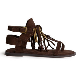 Corina Γυναικεία Σανδάλια Suede Σοκολατί M6485