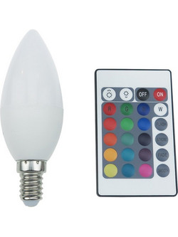 LED SMD C37 4W IR RGB 3000K 230V AC 300LM RA80 30000HRS 270 1xE14 / C37414RGBWN