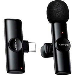 Μικρόφωνο Πέτου Ασύρματο Borofone BFK16 Winner Lavalier ENC USB-C 2.4GHz Μαύρο