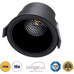 GLOBOSTAR PLUTO-M 60257 Χωνευτό Downlight Σποτ με Honeycomb Anti Glare Reflector LED 10W 1250lm 38 AC 220-240V IP20 Θερμό Λευκό 2700K - Bridgelux COB Chip & TUV SUD Driver - Μαύρο Ματ - Μ8.4 x Π8.4 x
