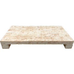 TRAVERTINO ΔΙΣΚΟΣ ΔΙΑΚΟΣΜΗΣΗΣ 34x17x4 5cm POLYRESIN STONE c504276