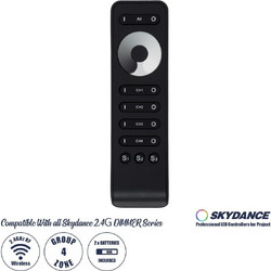 GloboStar 71573 RS6 SKYDANCE Ασύρματο Χειριστήριο Αφής RF 2.4Ghz 4 Καναλιών για όλα τα Μονόχρωμα 4 Καναλιών SKYDANCE Controller DC 3V 2 x AAA - IP20 Μαύρο Μ15.5 x Π4.5 x Υ1.9cm - 5 Years Warranty