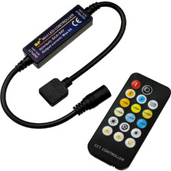 GLOBOSTAR CCTCONTROLLER 73356 Σετ Dimmer / Controller με RF Ασύρματο Χειριστήριο με 2 x 3A 72W Κανάλια DC 12-24V 6A 144W Max IP20 - RF2.4Ghz - Μ8.3 x Π8.3 x Υ3.2cm