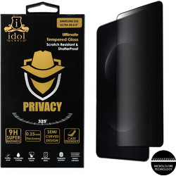 IDOL 1991 PRIVACY ANTISPY TEMPERED GLASS SAMSUNG S26 ULTRA 5G 6.9in 9H 0.25mm 3D SEMI CURVED EDGE GLUE FINGER UNLOCK BLACK IDOL 1991