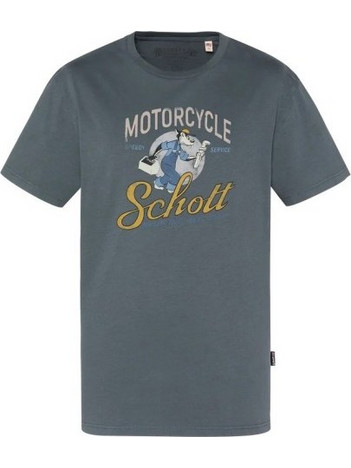 Ανδρικό T-Shirt Schott TSBarton Tee Shirt Motard Schott Anthracite