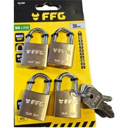Πανομοιότυπα λουκέτα FFG SB30 60287 Key Alike ορειχάλκινα Συσκευασία 4τεμ
