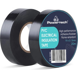 POWERTECH μονωτική ταινία υψηλής αντοχής PT-1030, 19mm, 20m, μαύρη