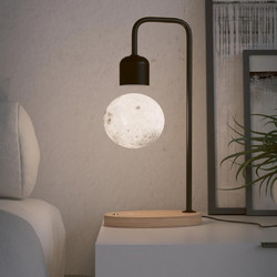 Levitating Lamp - Moon - Μαγνητικό Αιωρούμενο Επιτραπέζιο Φωτιστικό Light Wood (DH0439LW)