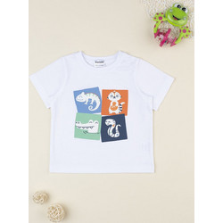 βρεφικό t-shirt λευκό με ζωάκια για αγόρι