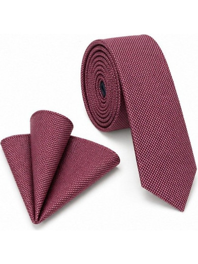 JANLOUIE TIE OXFORD WITH HANDKERCHIEF 5,5CM