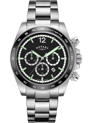 Rotary Ανδρικό Ρολόι Χρονογράφος με Ασημί Μεταλλικό Μπρασελέ GB05440/04