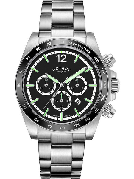 Rotary Ανδρικό Ρολόι Χρονογράφος με Ασημί Μεταλλικό Μπρασελέ GB05440/04
