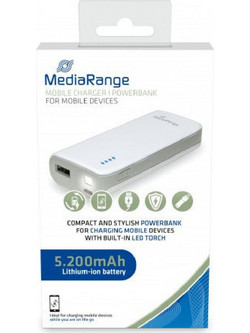 MediaRange MR751 Power Bank 5200mAh με Θύρα USB-A White