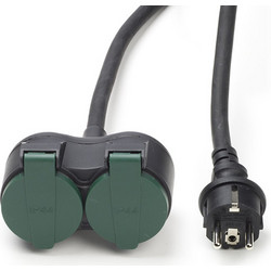 Καλώδιο Προέκτασης Perel Type E/F to 2x Type F IP44 10m Black