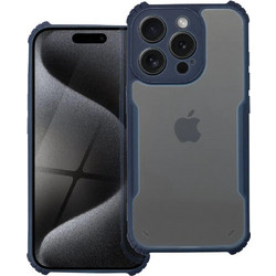 Forcell iPhone 16 Pro Max Anti Drop Θήκη με Πλαίσιο Σιλικόνης Διάφανη - Blue