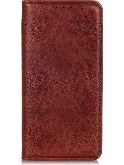Tel1 Huawei P Smart 2021 Magnetic Crazy Horse Θήκη Βιβλίο - Brown