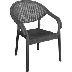 Et-Plast Νιόβη Πολυθρόνα Πλαστική Rattan Ανθρακί