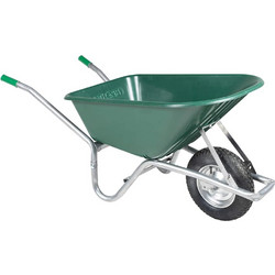 vidaXL Καροτσάκι πράσινο 90 L 150 kg από γαλβανισμένο χάλυβα πλαστικό