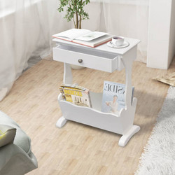 vidaXL Θήκη Περιοδικών Melrose Λευκή 48,5x24x61cm 1 τεμ