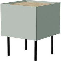 Cama Bedside table, 2 pcs. FELLINI 40x41x60 olive + oiled oak top