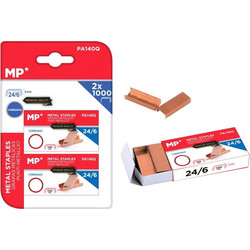 MP ανταλλακτικά συρραπτικού 24/6 PA140Q, copper plated, 2x 1000τμχ