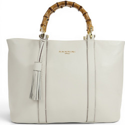 Nannini Erica Γυναικεία Τσάντα Χειρός Δερμάτινη Off White 18545C
