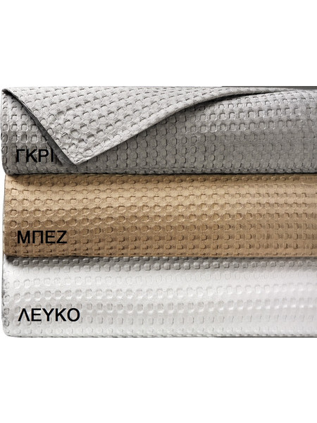 Πικέ υπέρδιπλη Iconic Art 12551 soft waffle 240x260 - Λευκό - 240x260 Λευκό Beauty Home