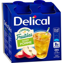 Medihub Delical Fruit Drink Διάλυμα Πρωτεϊνών & Υδατανθράκων από Συμπυκνωμένο Χυμό Μήλου 4x200ml