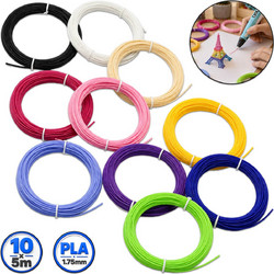 Σετ Πολύχρωμων Νημάτων PLA 1.75mm για 3D Pen και 3D Εκτυπωτές 10 Τεμάχια x 5m OEM